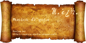 Musics Ágota névjegykártya